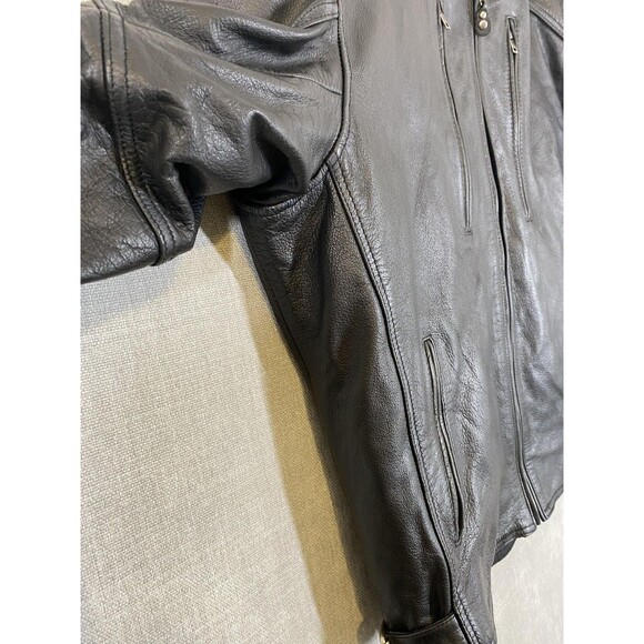 Street & Steel Leather Jacket Mens 2XL Motorcycle Biker Quilted Liner Armor - Picture 10 of 15